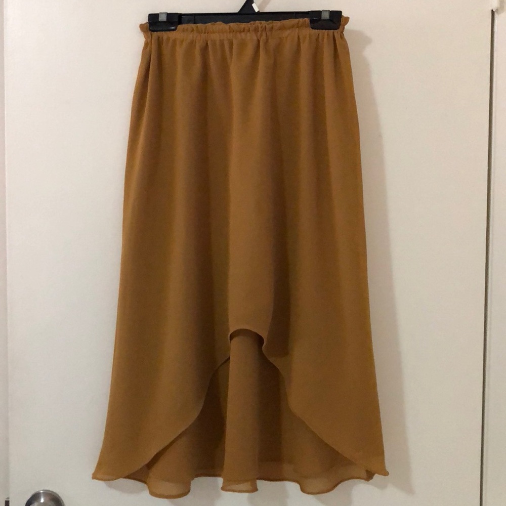 Dark mustard highlow skirt